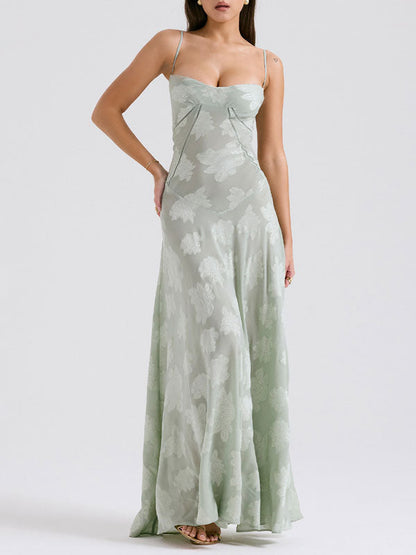 Dresses | Women’s Strapless Floral Jacquard Satin Gown