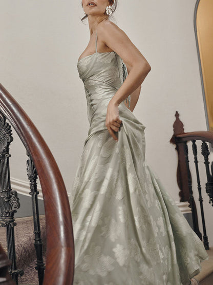 Dresses | Women’s Strapless Floral Jacquard Satin Gown