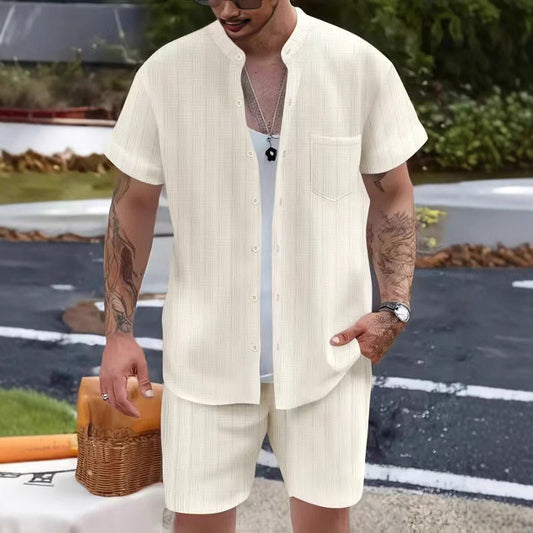 Sets | Men’s Casual Short Sleeve Shirt and Shorts Two-Piece Set