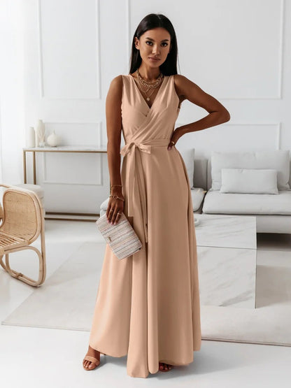 Women | Sleeveless Deep V-Neck Evening Gown