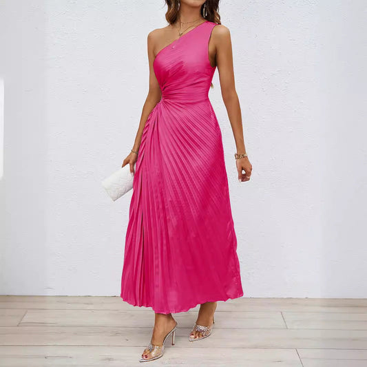 Dresses | Women’s Satin Feel One-Shoulder Maxi Dress