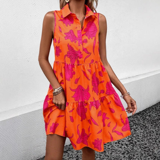 Dresses | Women’s Floral Print Tiered A-Line Mini Dress