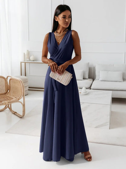 Women | Sleeveless Deep V-Neck Evening Gown