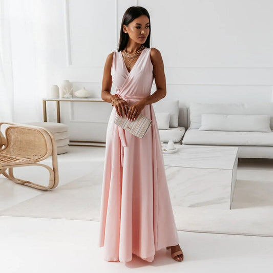 Women | Sleeveless Deep V-Neck Evening Gown
