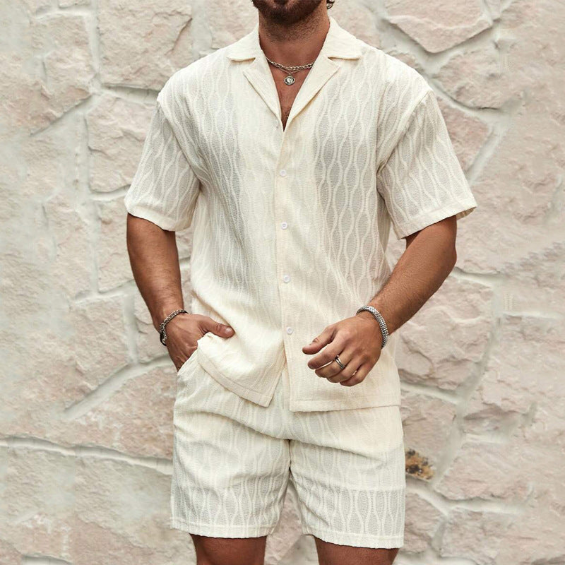 Sets | Men’s Two-Piece Set – Button-Up Shirt and Shorts