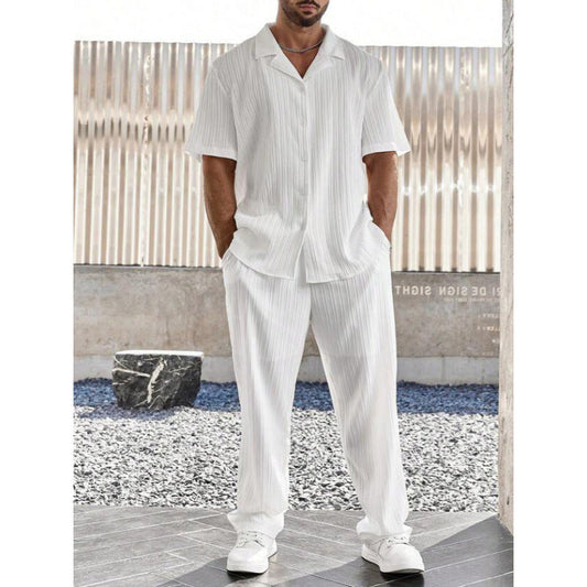 Sets | Men’s Lightweight Button-Up Shirt and Straight-Leg Trousers