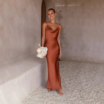 Satin Slip Maxi Dress | Elegant & Timeless