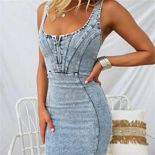 Dresses | Women’s Sleeveless Bodycon Denim Dress