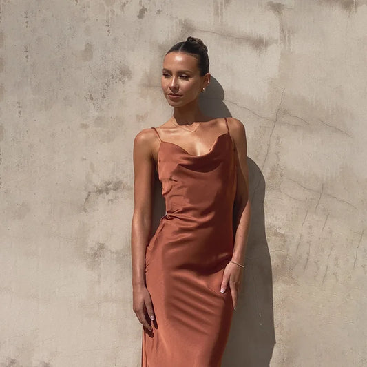 Satin Slip Maxi Dress | Elegant & Timeless