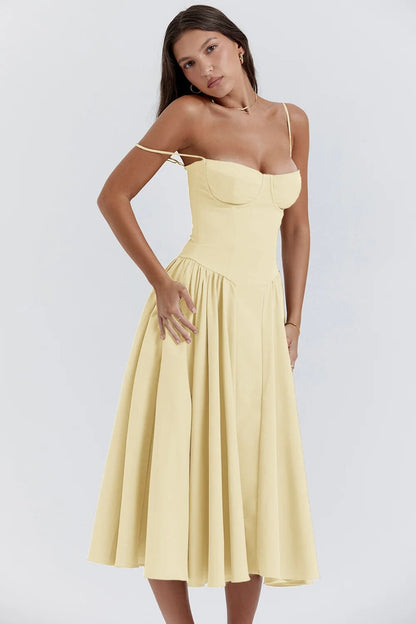 Dress | Strapless Sweetheart Neckline Midi Dress