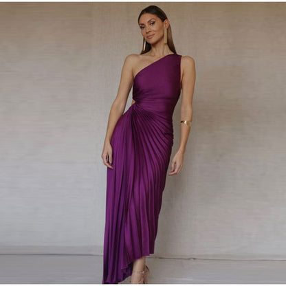 Dresses | Women’s One-Shoulder Flowing Maxi Dress