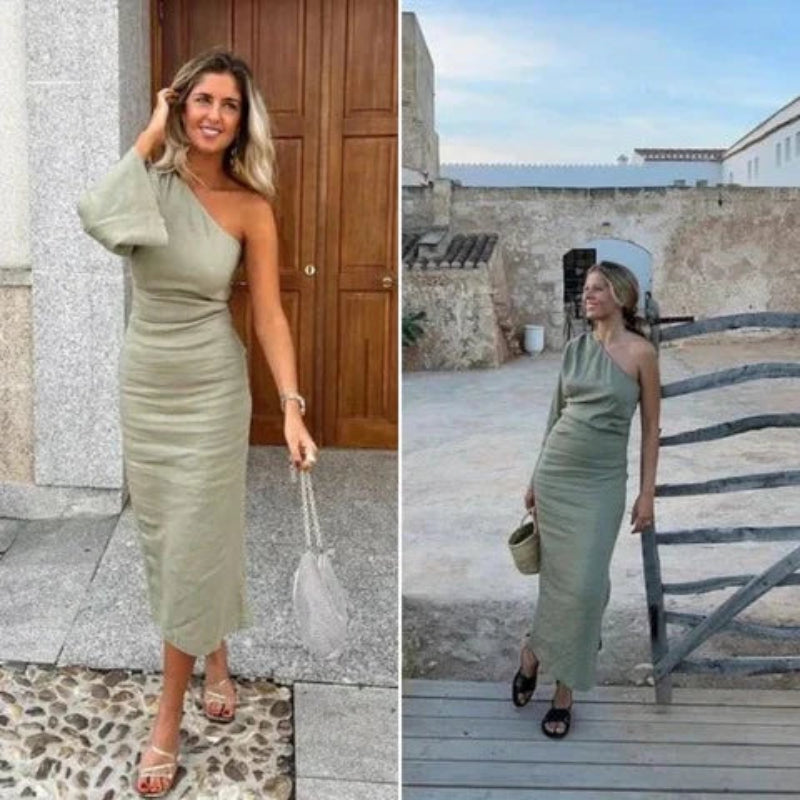 Dresses | Women’s One-Shoulder Satin Midi Dress