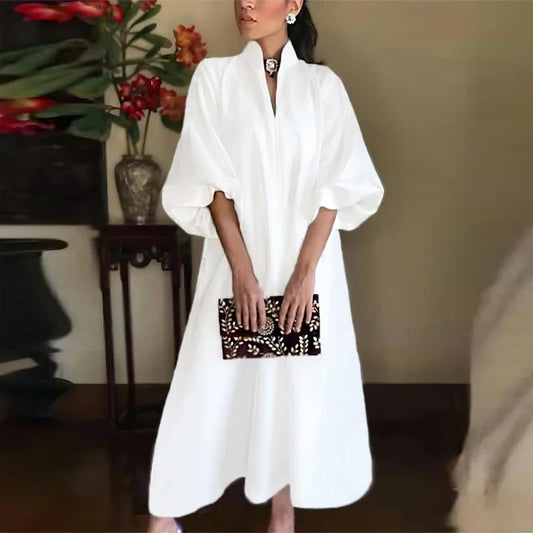 Dresses | Women’s Elegant Puff Sleeve A-Line Midi Dress