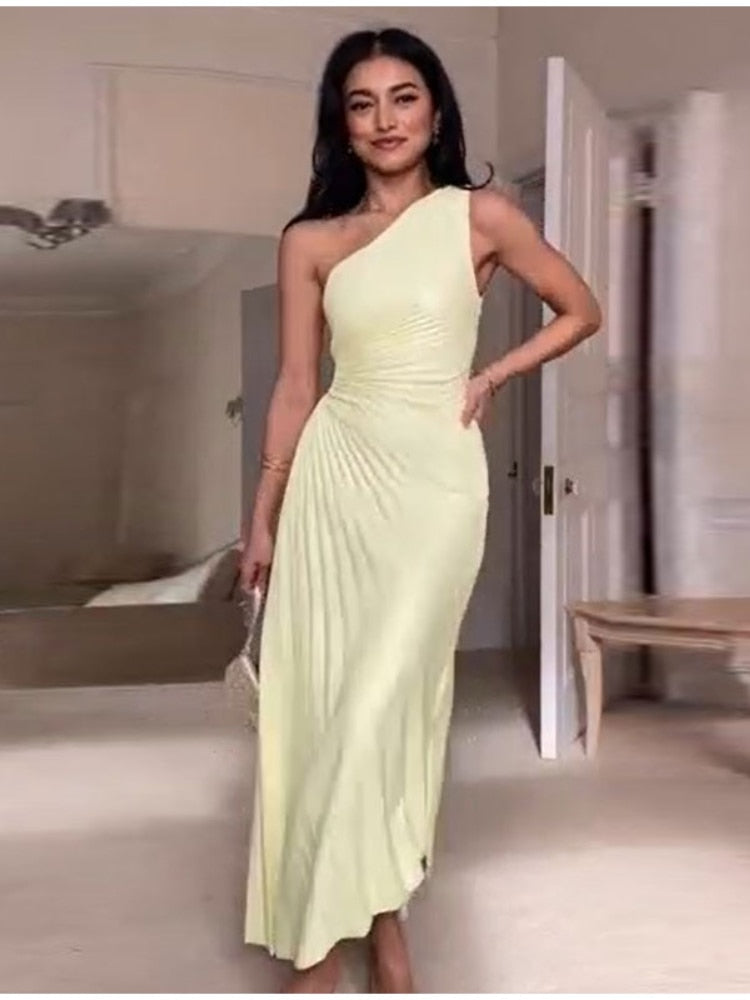 Dresses | Women’s One-Shoulder Flowing Maxi Dress