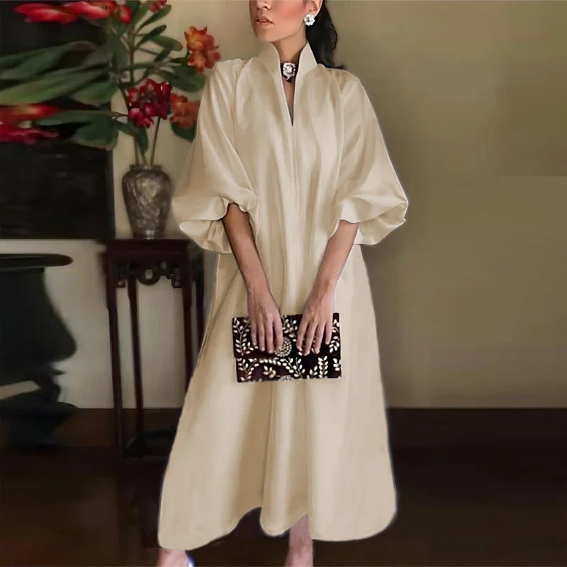 Dresses | Women’s Elegant Puff Sleeve A-Line Midi Dress