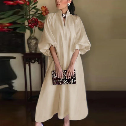 Dresses | Women’s Elegant Puff Sleeve A-Line Midi Dress