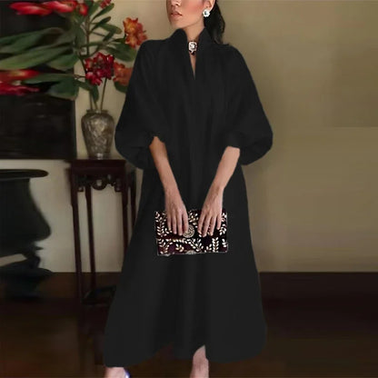 Dresses | Women’s Elegant Puff Sleeve A-Line Midi Dress