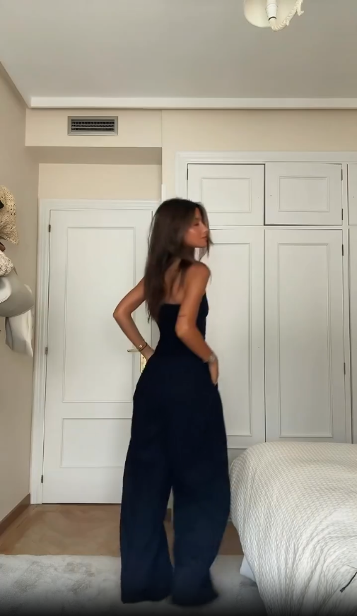 Jumpsuits | Women’s Strapless Wide-Leg Elegant Jumpsuit