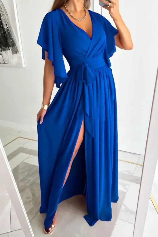 Dresses | Women’s Elegant Wrap V-Neck Maxi Dress with Slit