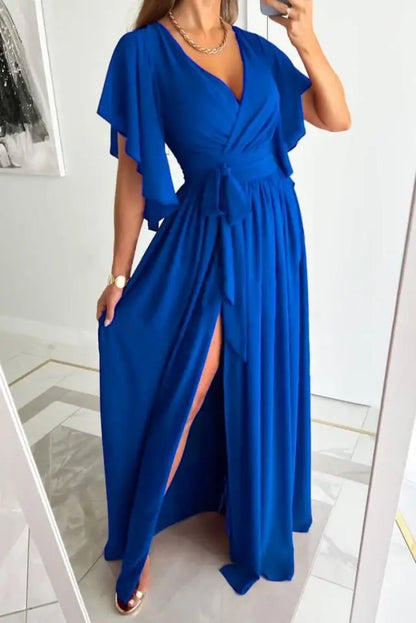 Dresses | Women’s Elegant Wrap V-Neck Maxi Dress with Slit