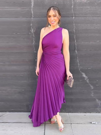 Dresses | Women’s One-Shoulder Flowing Maxi Dress