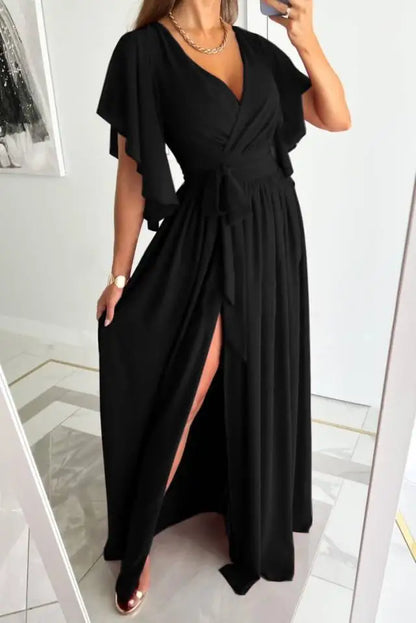 Dresses | Women’s Elegant Wrap V-Neck Maxi Dress with Slit