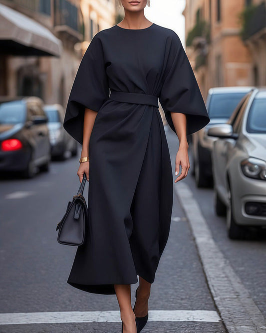 Dresses | Women’s Minimalist Belted Structured Midi Dress