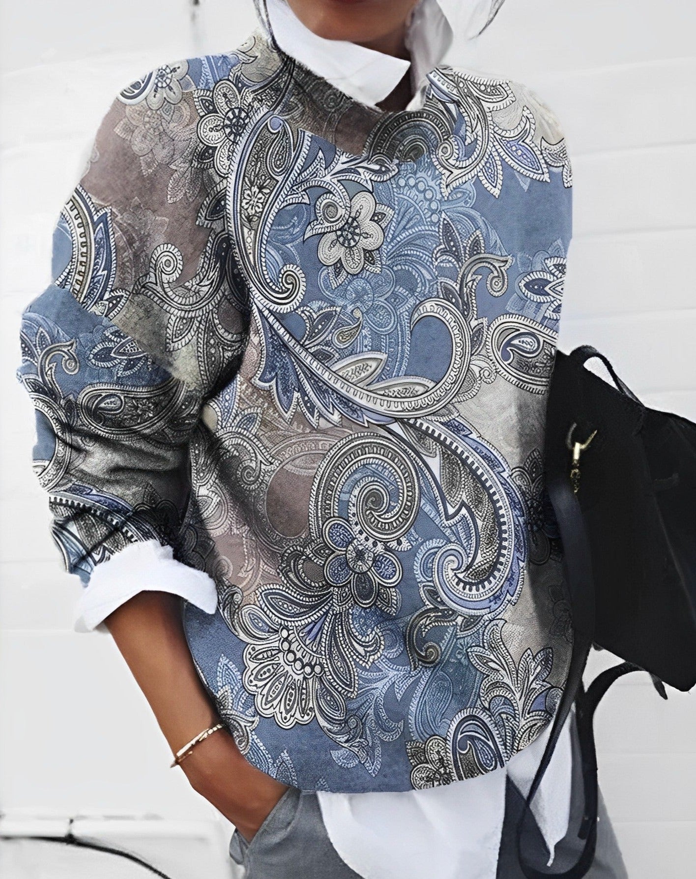 Tops | Women’s Vintage Paisley Print Casual Sweatshirt