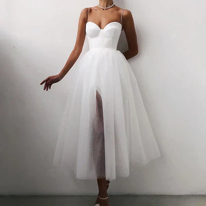 Dresses | Women’s Strapless Tulle Midi Party Dress