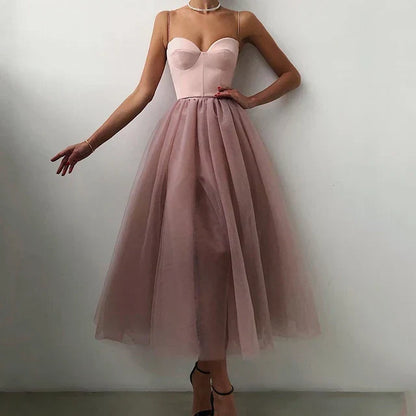 Dresses | Women’s Strapless Tulle Midi Party Dress