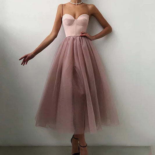 Dresses | Women’s Strapless Tulle Midi Party Dress