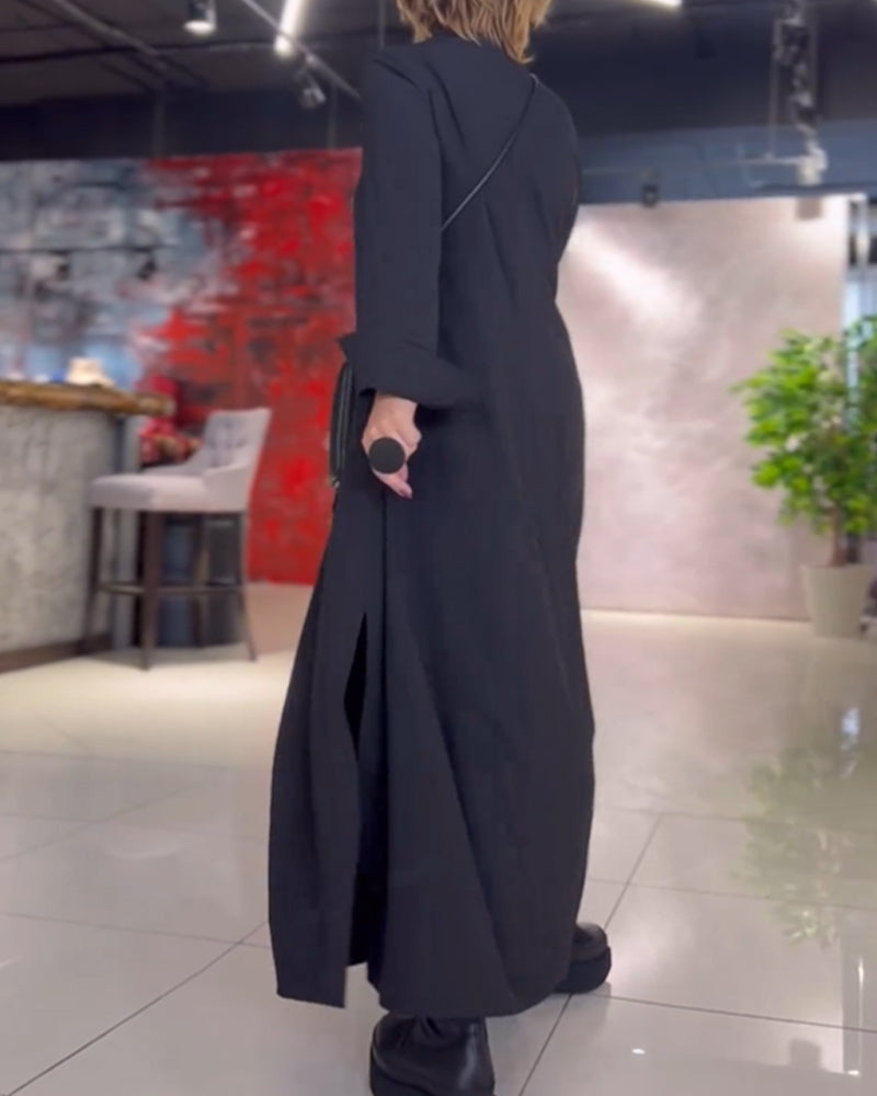 Dresses | Women’s Long Sleeve Button-Down Maxi Shirt Dress