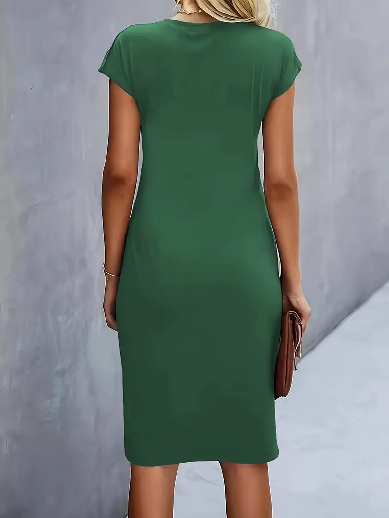 Dress | Solid Color with Scoop Neckline