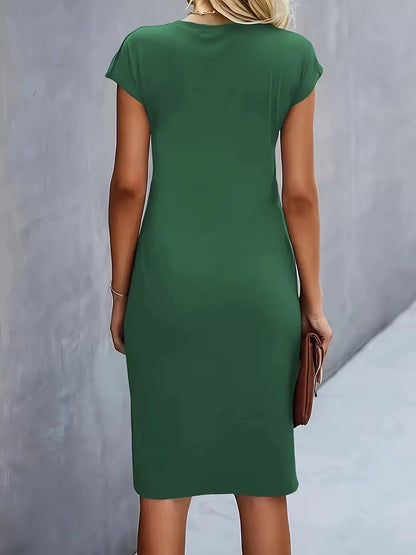 Dress | Solid Color with Scoop Neckline