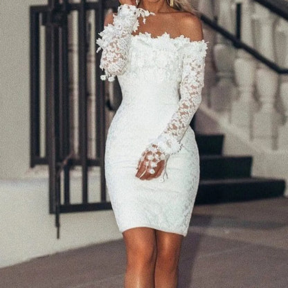 Dresses | Women’s Off-Shoulder Lace Floral Bodycon Dress