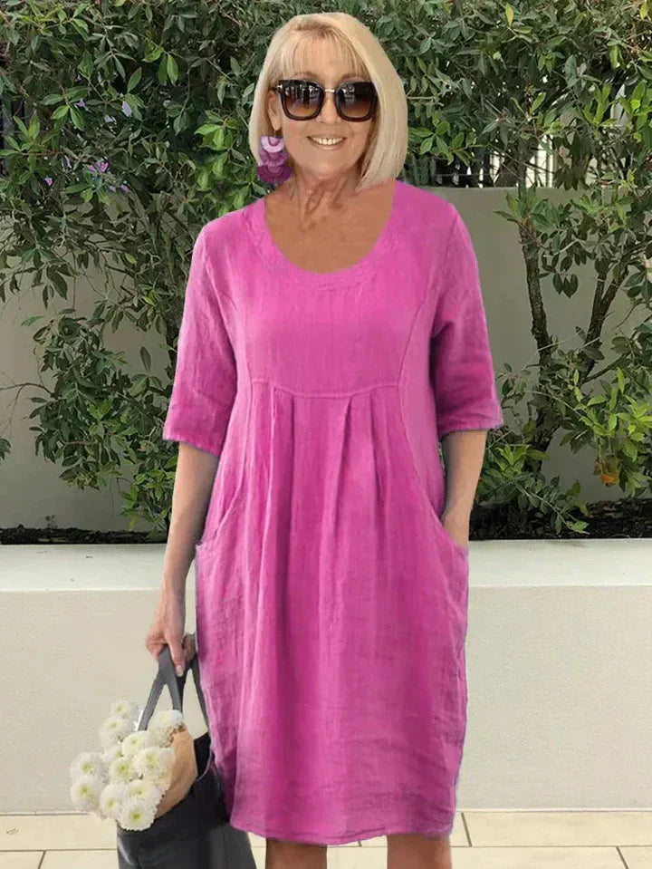 Dresses | Women’s Casual Loose Fit Linen-Blend Knee-Length Dress