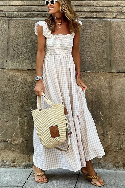 Dress | Checkered Maxi with Relaxed Fit