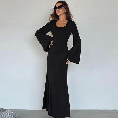 Dresses | Women’s Ribbed Knit Lace-Up Back Maxi Dress