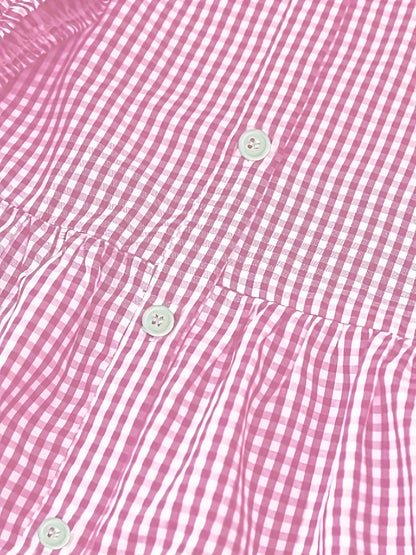 Dresses | Women’s Gingham Checkered Button-Down Mini Dress
