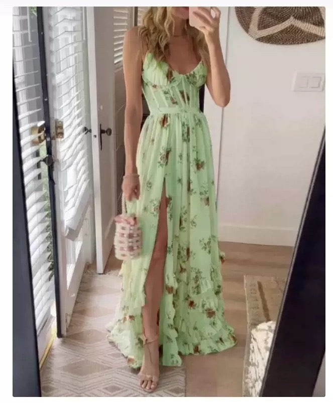 Dresses | Women’s Sleeveless Floral Maxi Dress with Slit