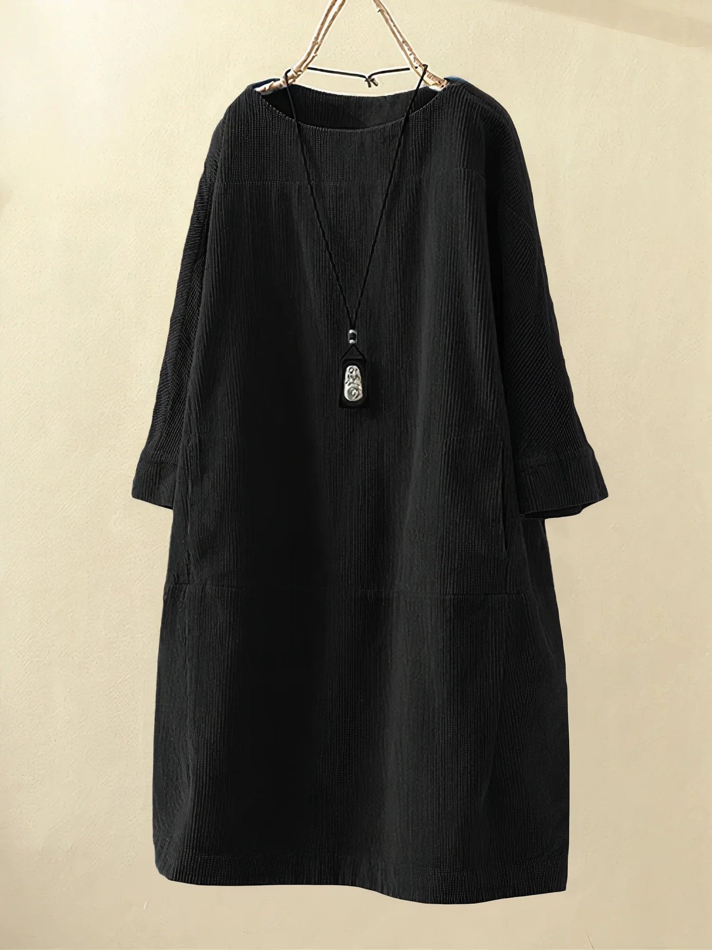 Dress | Relaxed Corduroy Tunic Dress with Soft Texture