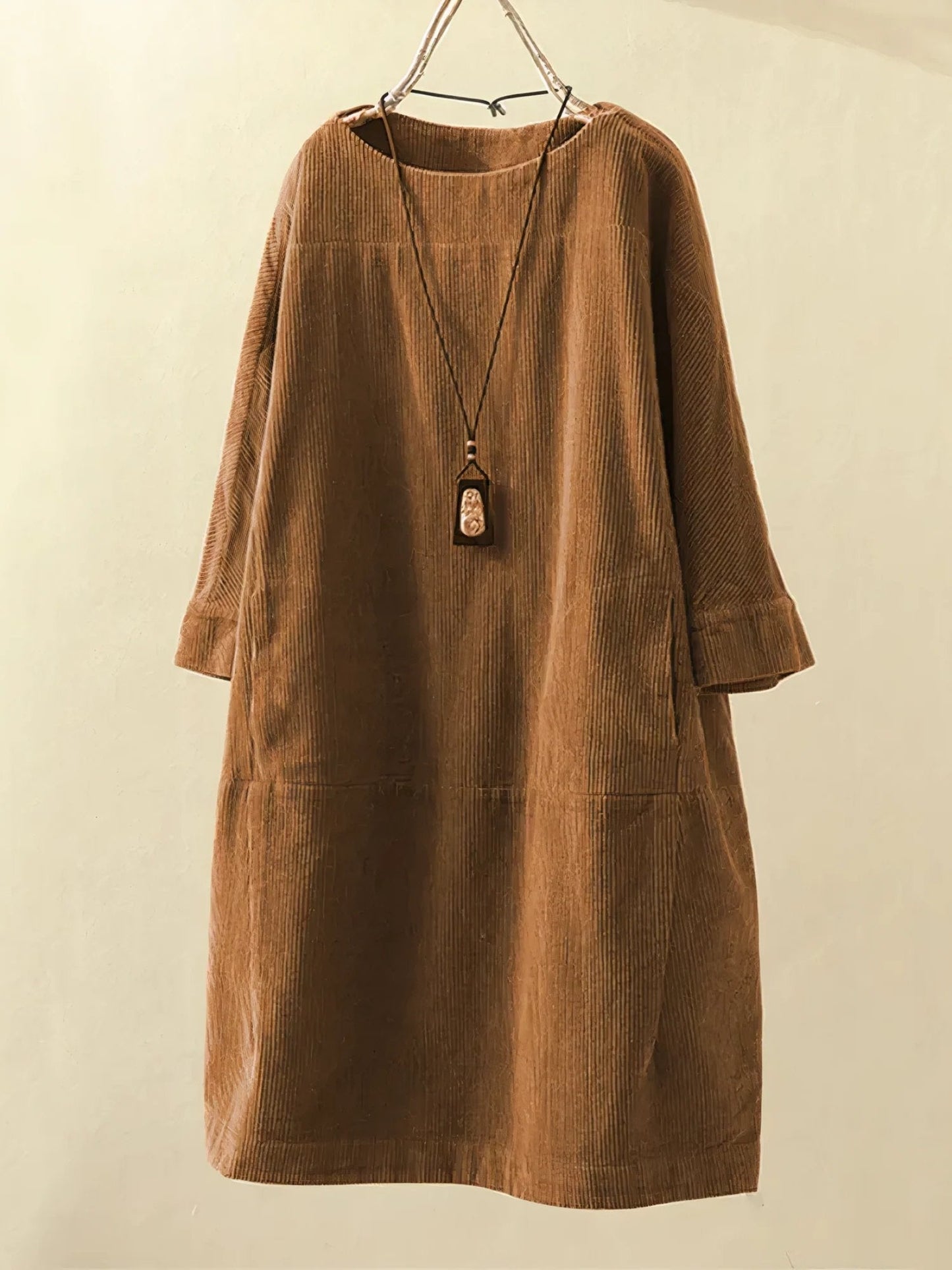 Dress | Relaxed Corduroy Tunic Dress with Soft Texture