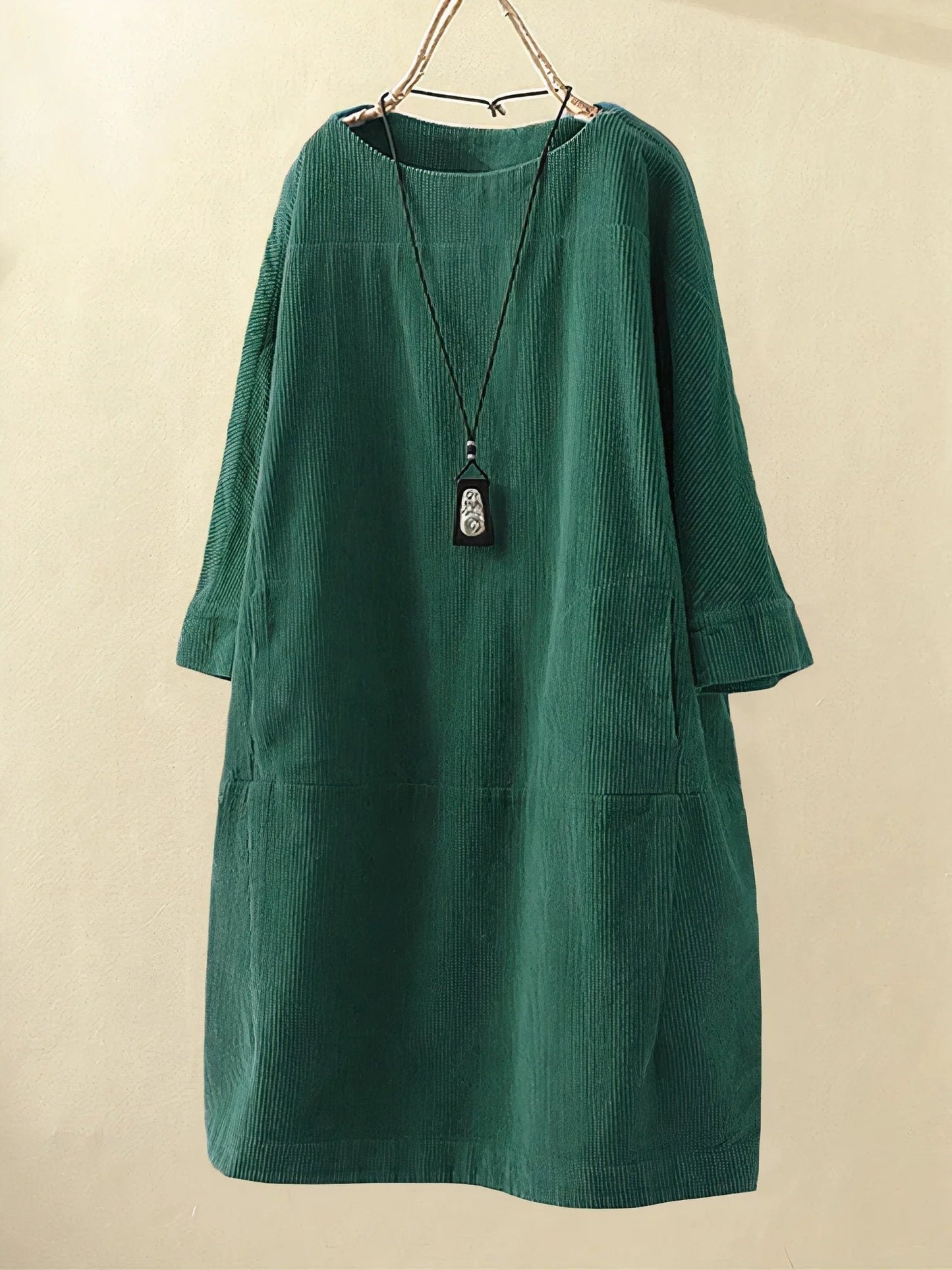 Dress | Relaxed Corduroy Tunic Dress with Soft Texture