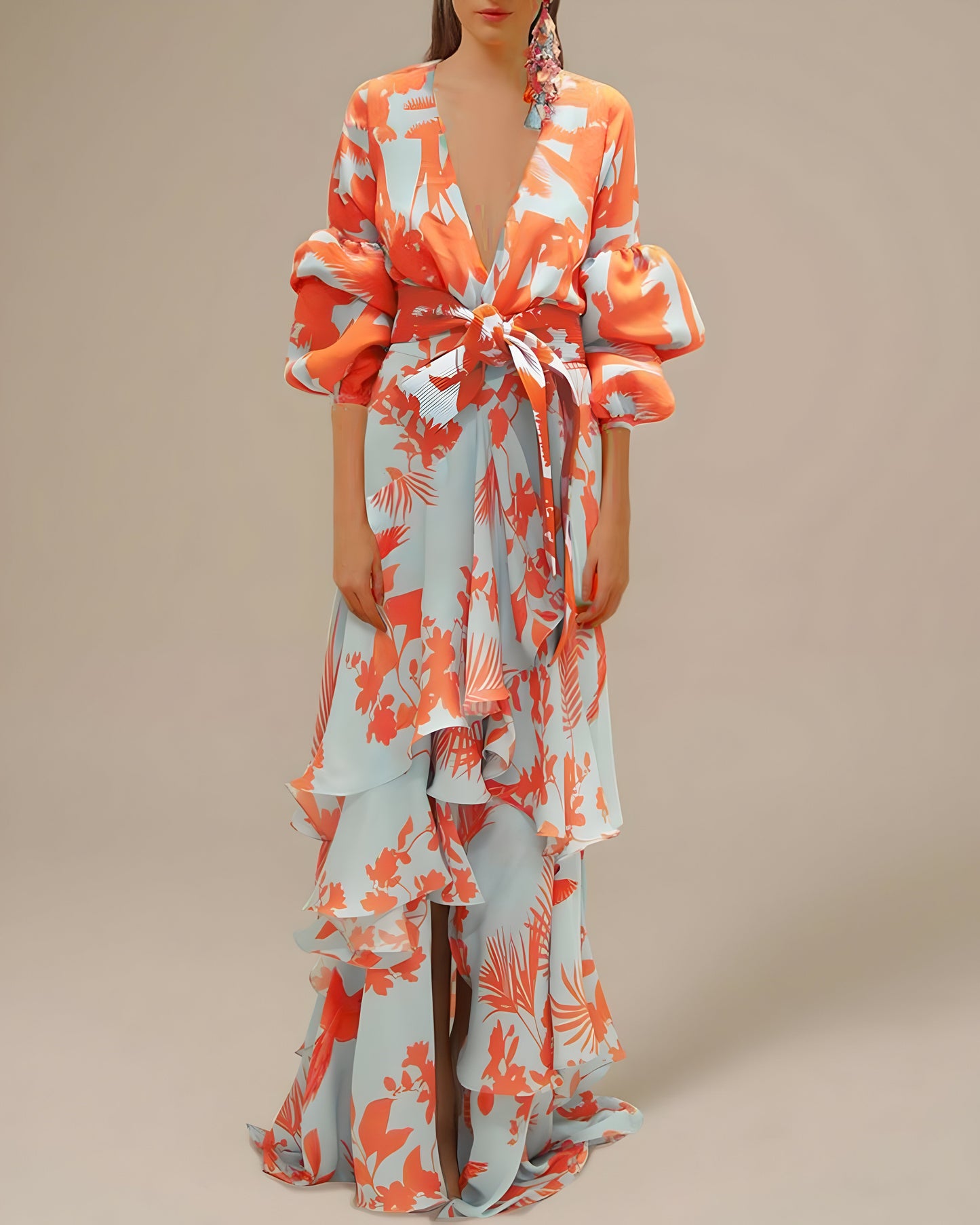 Dress | Belezza Chiffon Festive Dress with Flowing Silhouette
