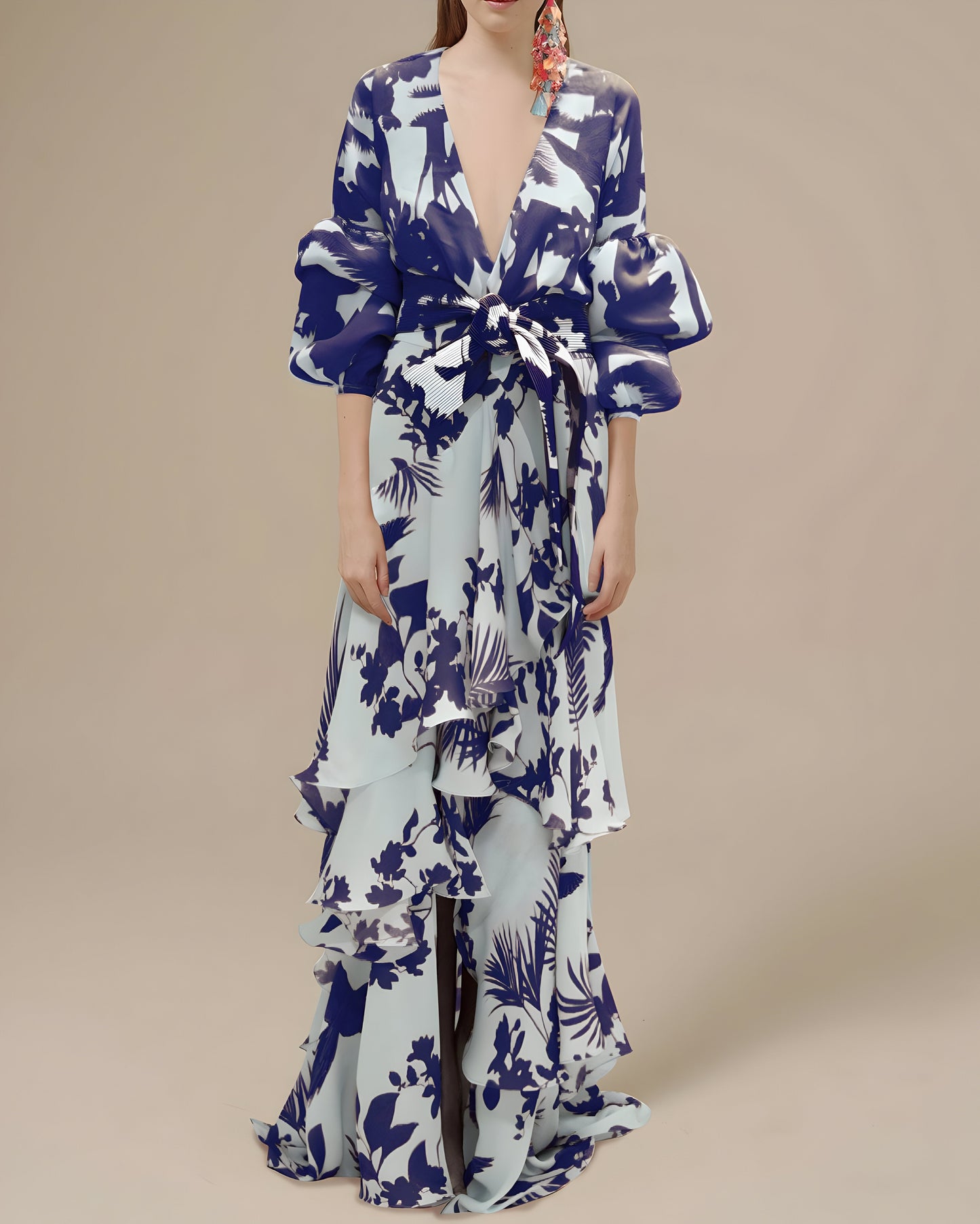 Dress | Belezza Chiffon Festive Dress with Flowing Silhouette