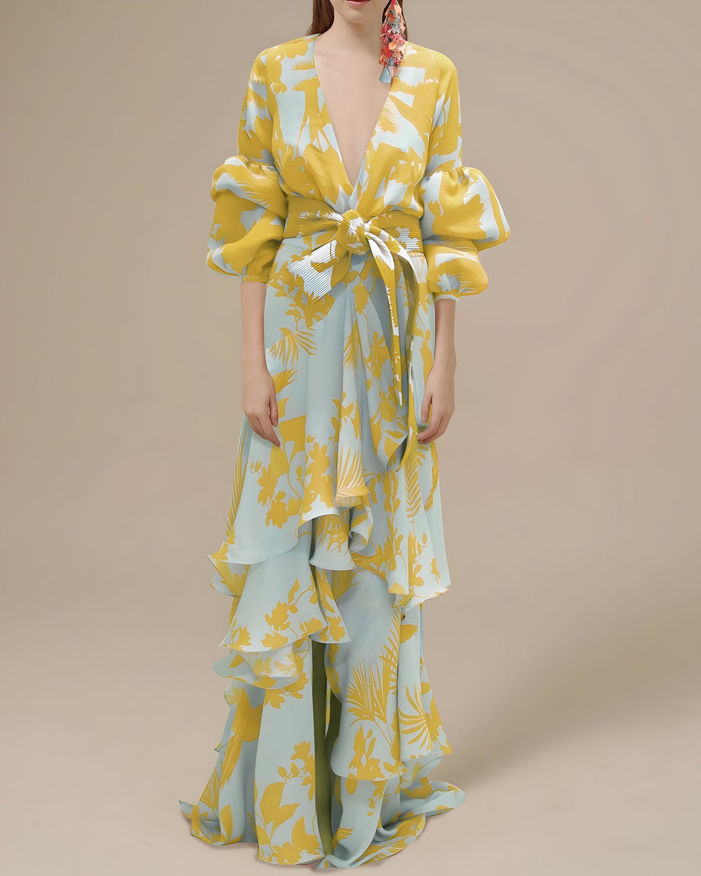Dress | Belezza Chiffon Festive Dress with Flowing Silhouette