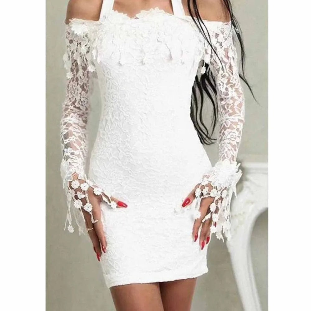 Dresses | Women’s Off-Shoulder Lace Floral Bodycon Dress