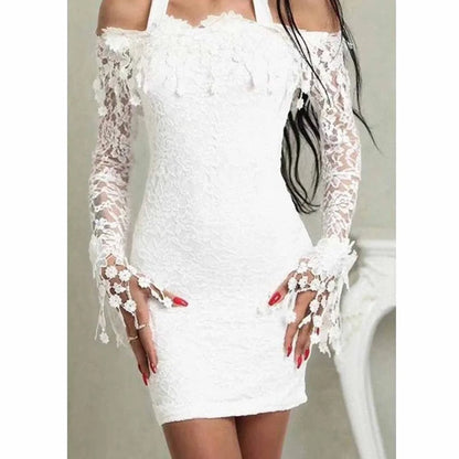 Dresses | Women’s Off-Shoulder Lace Floral Bodycon Dress