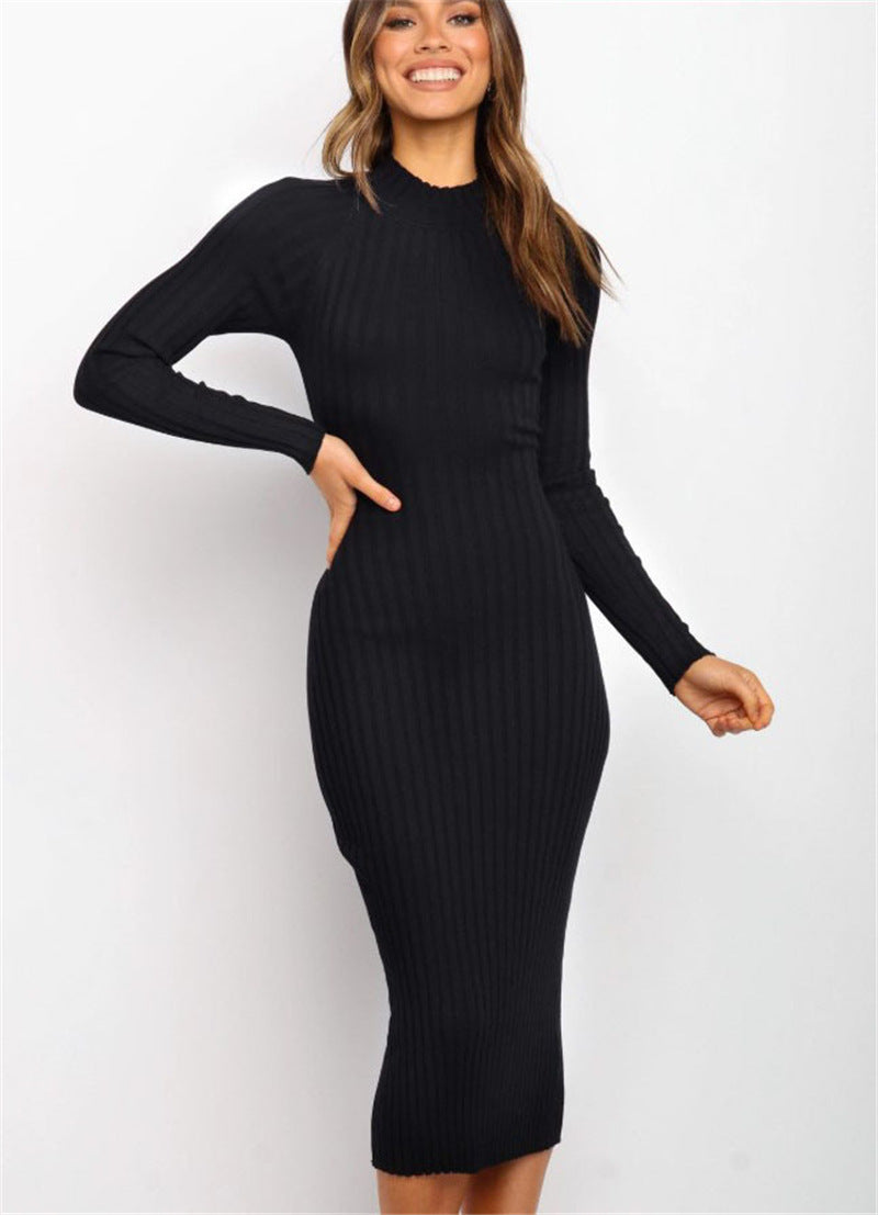 Dresses | Women’s Ribbed Knit Bodycon Midi Dress with Open Back Cutout