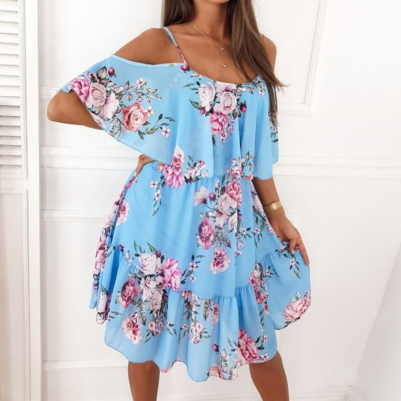 Dresses | Women’s Off-Shoulder Floral Print Mini Dress